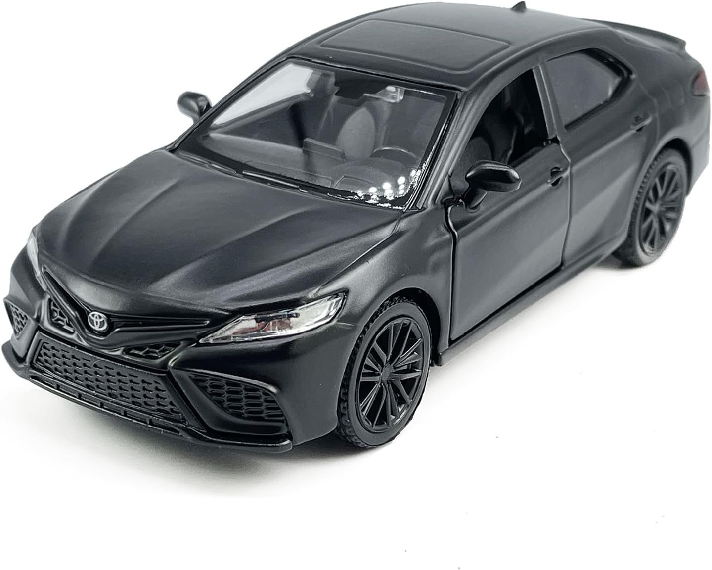 Camry XSE 2022 Model Car 1/36 Scale Diecast Toy Cars Metal Alloy Children’S Die-Cast Vehicles, Pull Back Doors Open, Black Rim, Collection for Men, Kids Toys for Boys Gifts, Cake Topper