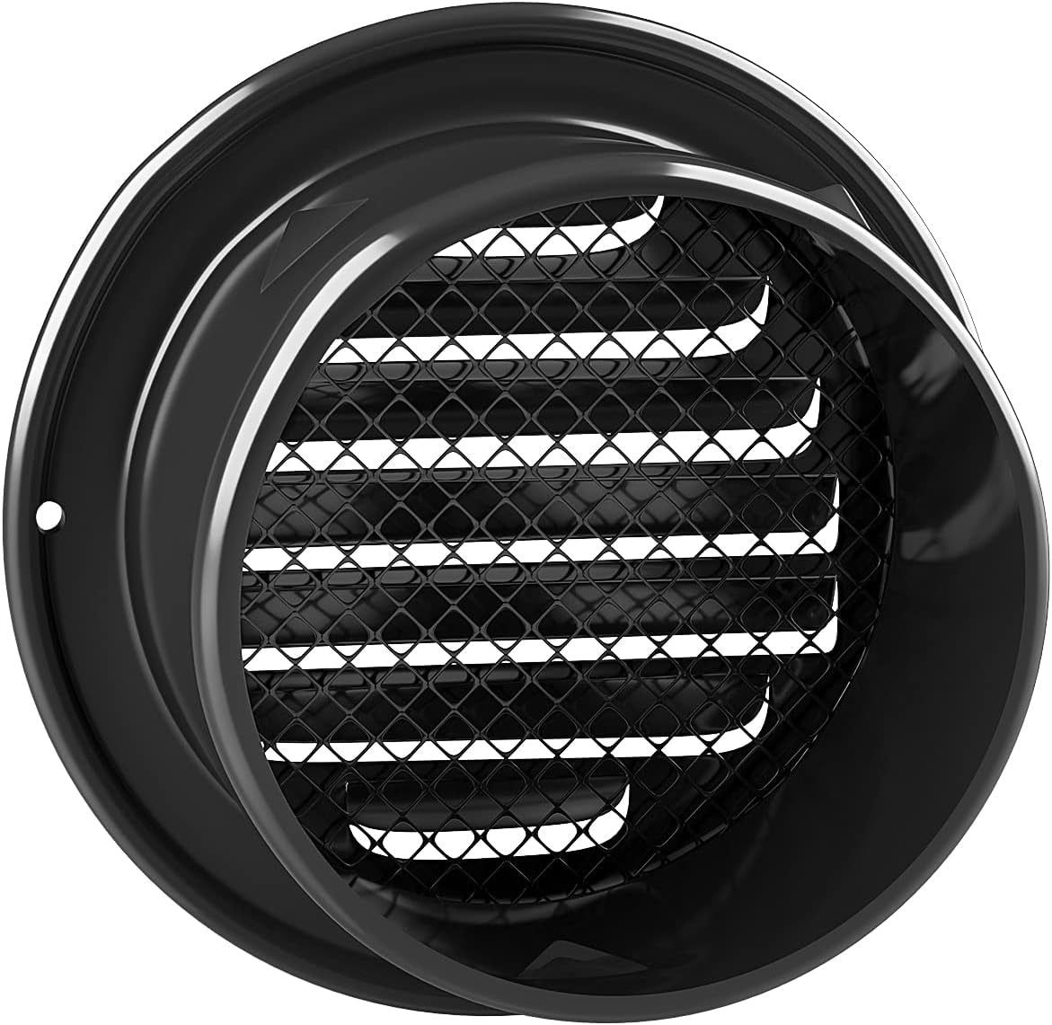 3Inch-2Pcs 304 Stainless Steel round Air Vents Cover, Louvered Grille Cover Vent Flat Ducting Air Vent Wall Inlet with Built-In a Fly Screen Mesh for HVAC Ventilation (3Inch-2Pcs)
