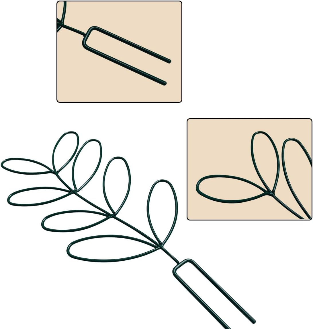 2Pack Indoor Plant Trellis Metal Wire Garden Trellis ,Small Climbing Leaf Shape Trellis for Garden Potted Plant Houseplant(Blackish)