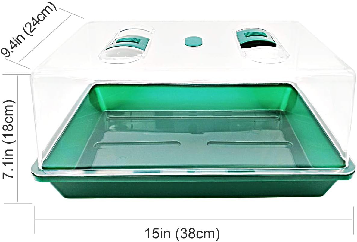Propagator with Humidity Vents Domes,Heavy Duty Growing Tray Mini Greenhouse for Seedlings,Clones