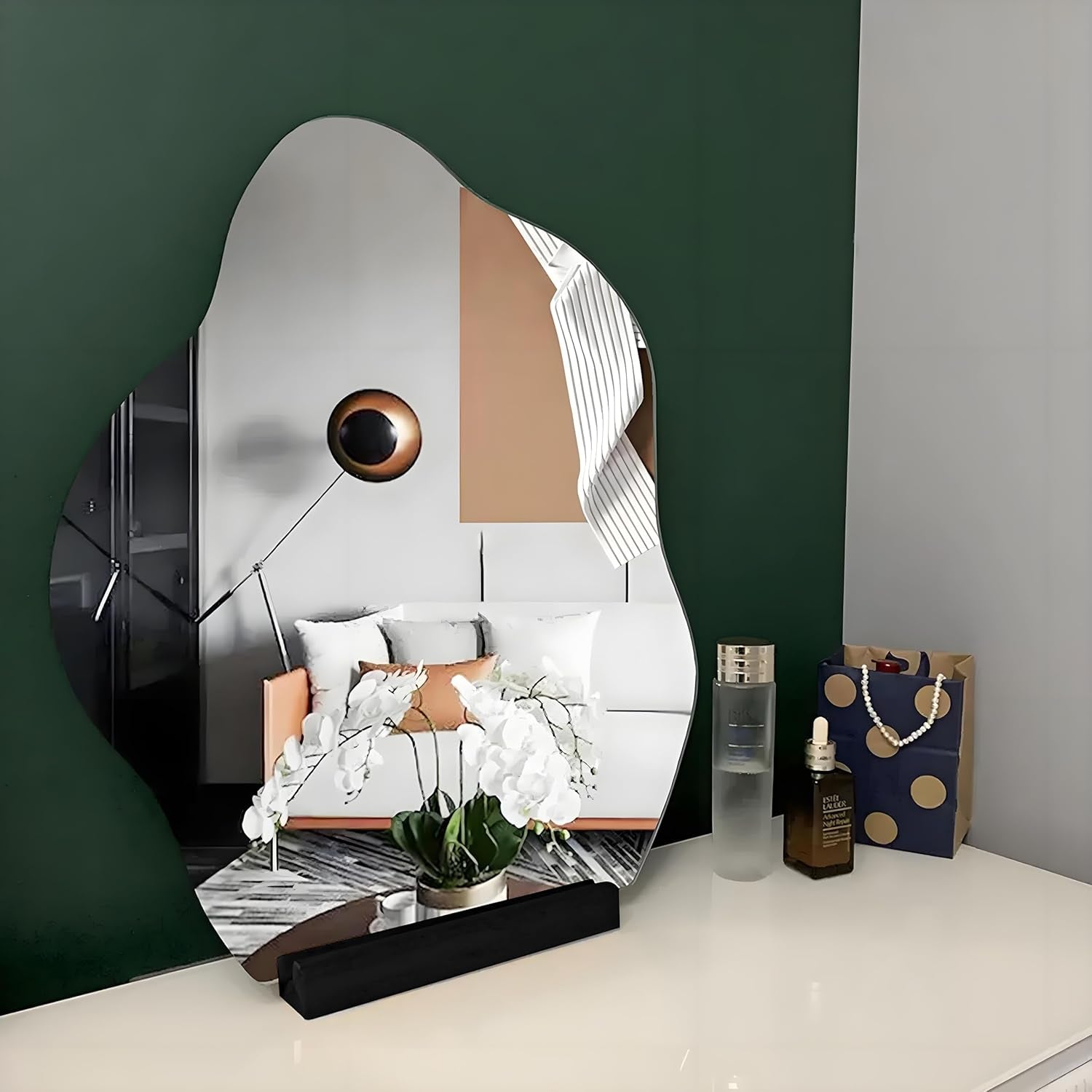 DSMKJT Solid Wood Large Floor Mirror Stand for Full Length Mirror with Stand- Anti-Slip, Suitable for Mirror Frames-Black