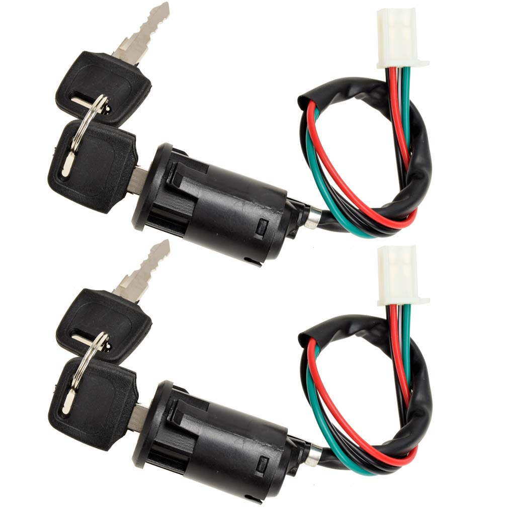 4 Wire Pin Ignition Key Switch Set for Tao Tao Coolster Baja Hawk Sunl Apollo Z20 DB-007 Coleman Roketa 50Cc 70Cc 90Cc 110Cc 125Cc 150Cc Chinese Pit Dirt Bike ATV Quad 4 Wheeler Scooter Parts