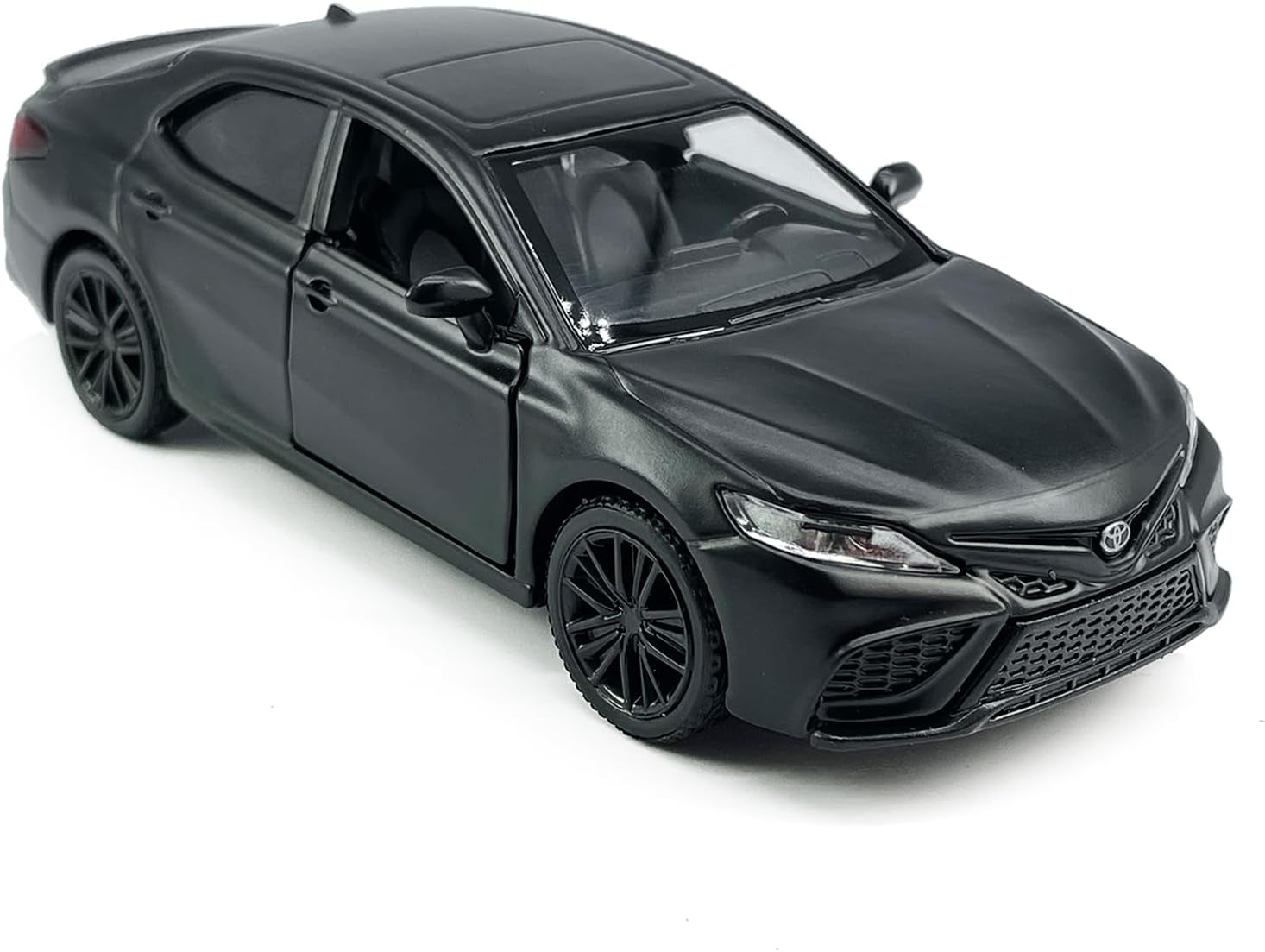 Camry XSE 2022 Model Car 1/36 Scale Diecast Toy Cars Metal Alloy Children’S Die-Cast Vehicles, Pull Back Doors Open, Black Rim, Collection for Men, Kids Toys for Boys Gifts, Cake Topper