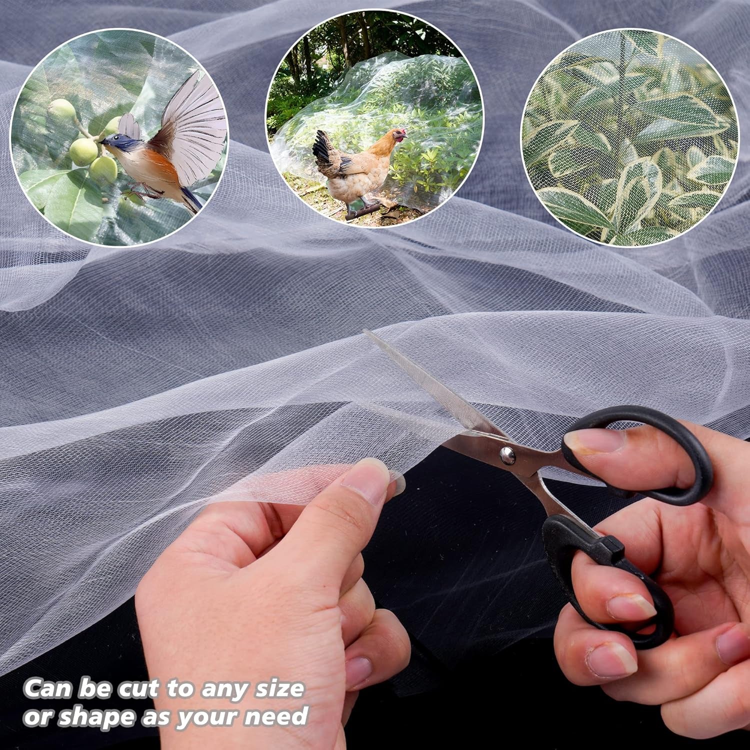 Garden Netting Mosquito Insect Birds Animals Barrier Protection Net Ultra Fine Garden Mesh Netting Plant Covers for Vegetable Plants Fruits Flowers Trees Greenhouse Row Cover(10×20 Ft)