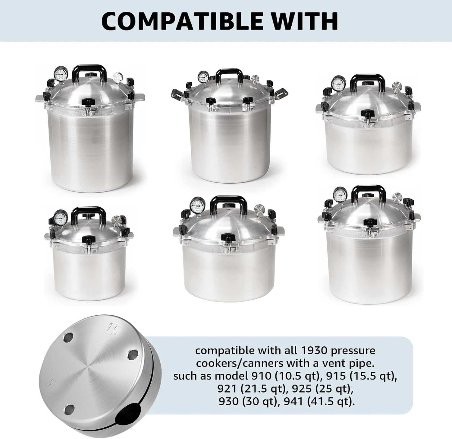 Pressure Regulator Weight Fits for All American Pressure 1930-10.5QT 15.5QT 21.5QT 25QT 30QT 41.5QT Canner/Cookers