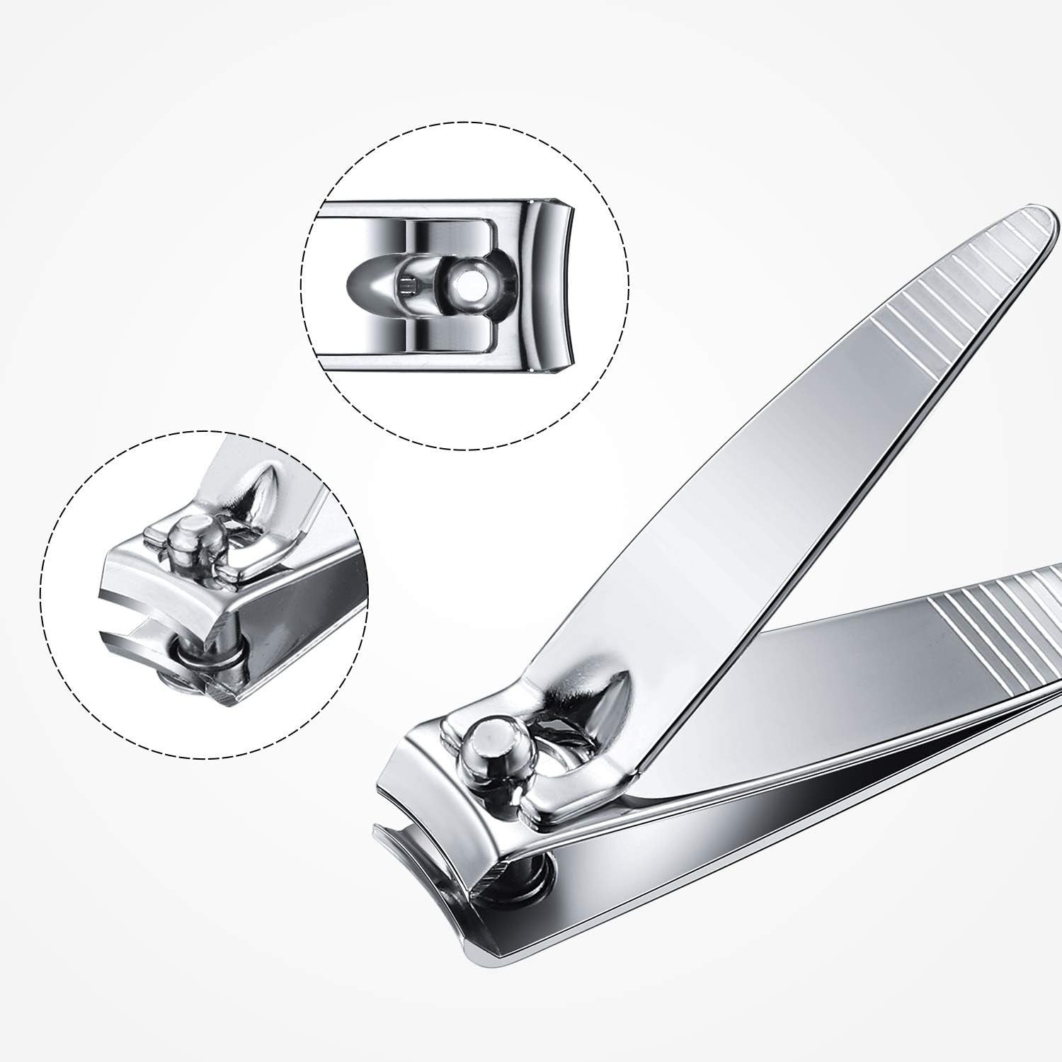 100 Pieces Nail Clippers Set Bulk for Men Women Ultra Sharp Stainless Steel Fingernail Toenail Clippers Portable Travel Sturdy Trimmer Pointed Pedicure Manicure Care (Silver)