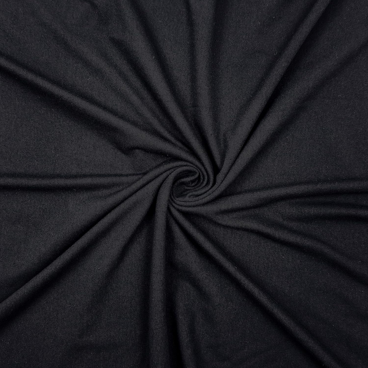 | Cotton Spandex Fabric | by the Yard | Stretchy, Breathable, Lightweight Cotton Fabric | 60" Wide Roll | Sewing | 95% Cotton, 5% Spandex (Black, 2 Yard)