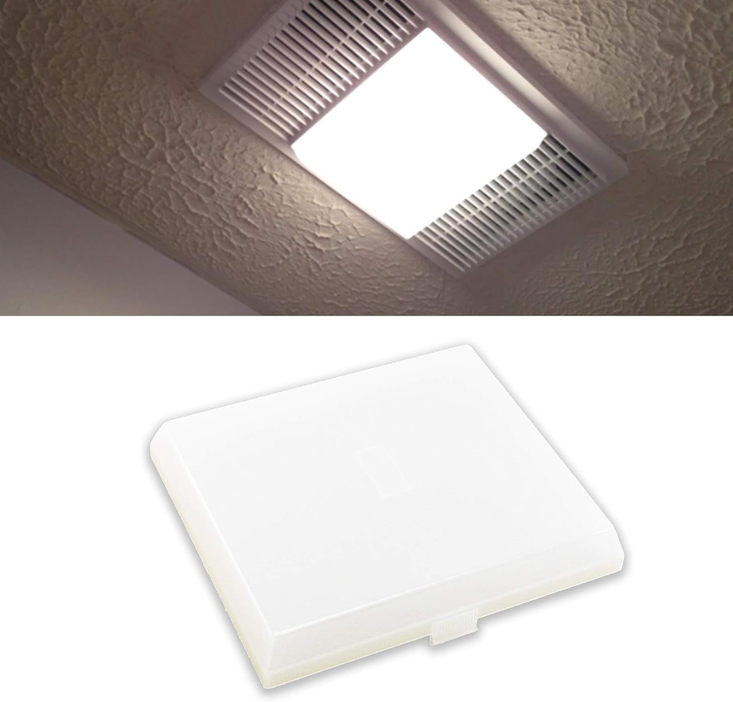 2-Pack AP5609551 8’’ X 7’’ Light Cover Compatible with Nutone, Broan, Kenmore (S97011813) Bathroom Vent Fan Light– Made from Heavy Duty Plastic(Upgraded Version)