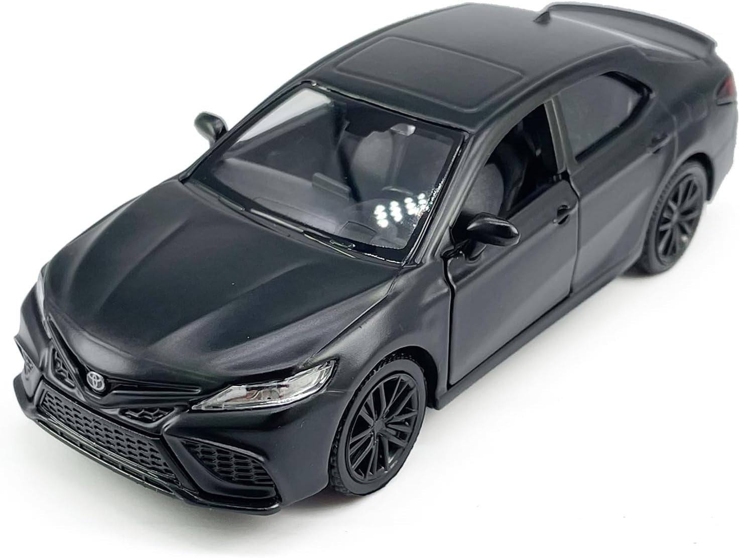 Camry XSE 2022 Model Car 1/36 Scale Diecast Toy Cars Metal Alloy Children’S Die-Cast Vehicles, Pull Back Doors Open, Black Rim, Collection for Men, Kids Toys for Boys Gifts, Cake Topper