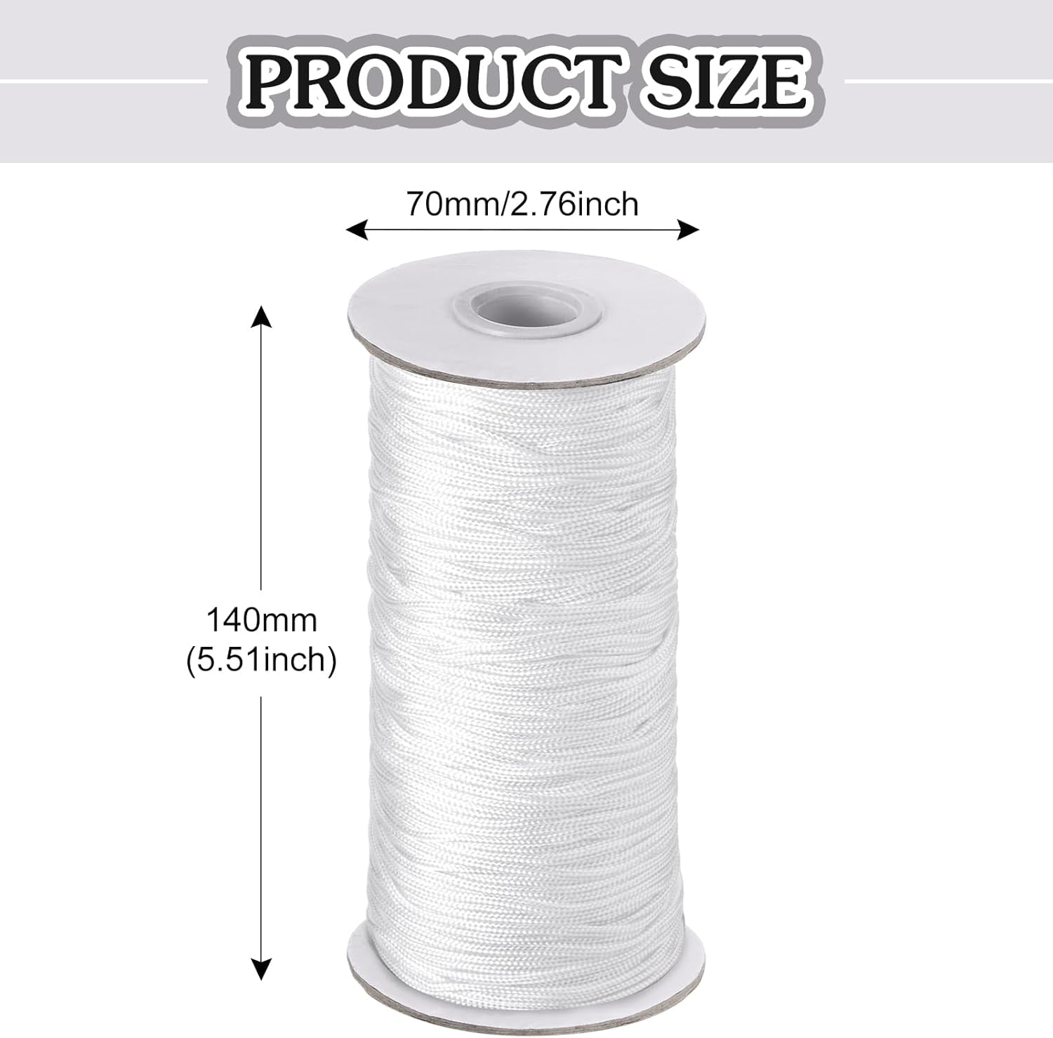 110 Yards Blind Cord 1.8 Mm Braided Lift Shade Curtain String and 12 Pieces Wood Blind Pull Cord Knobs for Roman Shade Kit, Curtain Craft(White)
