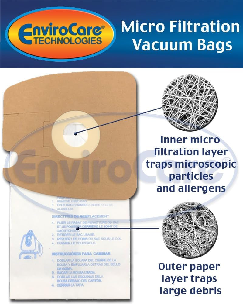 Replacement Micro Filtration Vacuum Cleaner Dust Bags Made to Fit Eureka Style MM Eureka Mighty Mite 3670 and 3680 Series Canisters 3 Pack