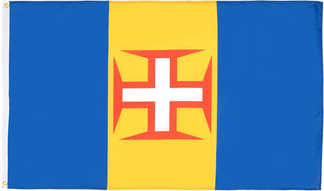 - Madeira Flag - 3X5 Ft - 100D Polyester Portugal - Maderian Banner with Two Metal Grommets - Fade Resistant - Vivid Colors - 3' X 5' Feet - 150X90 Cm
