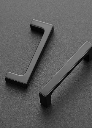 5 Pack 3 Inch Hole Centers Matte Black Cabinet Pulls Handles Solid Drawer Pulls Kitchen Hardware Flat Black Square Bar Drawer Handles