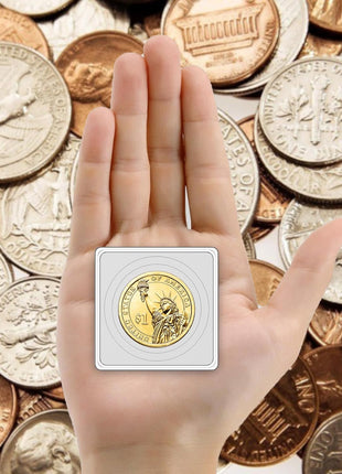 60 Pcs Coin Holders for Collectors, Clear Coin Cases with 5-Size Sponge Gaskets 20/25/30/35/40Mm, Plastic Coin Slabs and Coin Protectors for Silver Dollar Collectors Collection Supplies, White
