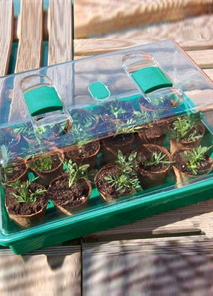 Propagator with Humidity Vents Domes,Heavy Duty Growing Tray Mini Greenhouse for Seedlings,Clones