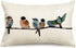 12X20 Lumbar Pillow Decorative Throw Pillows,Small Hand-Painted Outdoor Birds Pillowcases,Spring Summer Pillows Decorative Throw Cushion Covers Linen for Couch Sofa Teal Blue