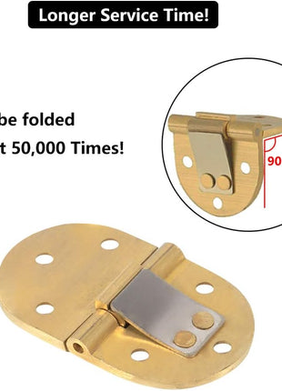 90 Degree Solid Brass Butler Tray Hinges (2Pcs) Flip Top Hinge with Screws for Folding Tables/Sewing Machine Table, Folding Hinges Furniture Accessories
