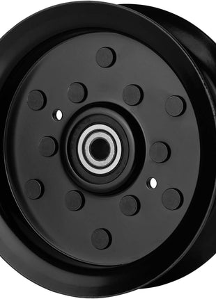 Flat Idler Pulley Compatible with Craftsman Husq a Riens Sears Pou LAN Riding Lawn Mower Tractor with 42" 46" 48" 54” Deck, Replace 197379, 196106