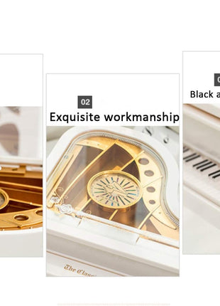 Ballerina Music Box，Piano Music Box for Women Girls White Valentine'S Day Present Mechanical Classical Ballet Girl Dancing Music Box Birthday Present
