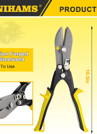 5-Blade Hand Crimper Sheet Metal Tools, Hvac Tool for 24-28 Gauge Duct Work Downspout and Stove Pipe, 10-1/2" Sheet Metal Crimper Gutter End Cap Duct Crimping Tool