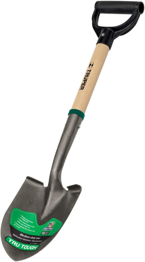 31196 Tru Tough 19-Inch Short D-Handle round Point Shovel, 19-Inch Wood