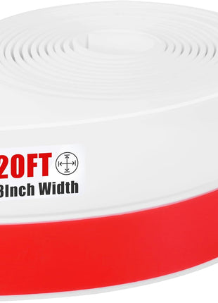 Draft Seal Tape for Doors and Windows 3 in X 20 Ft Silicone Weather Stripping Extra Thick 2Mm Door Seal Strip with Strong Adhesive Draft Insulation Stopper Side Seal - White