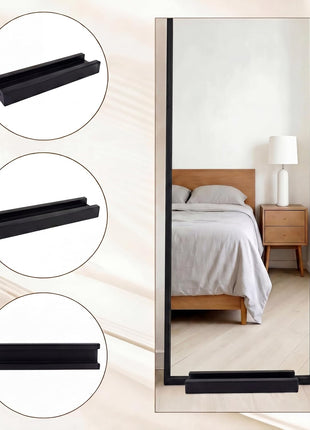 DSMKJT Solid Wood Large Floor Mirror Stand for Full Length Mirror with Stand- Anti-Slip, Suitable for Mirror Frames-Black