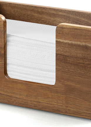 Paper Towel Dispenser Countertop, Acacia Wood Bathroom Paper Towel Holder, Napkin Holder for Kitchen, Multifold C-Fold, Z-Fold, Trifold for Bathroom Toilet Home