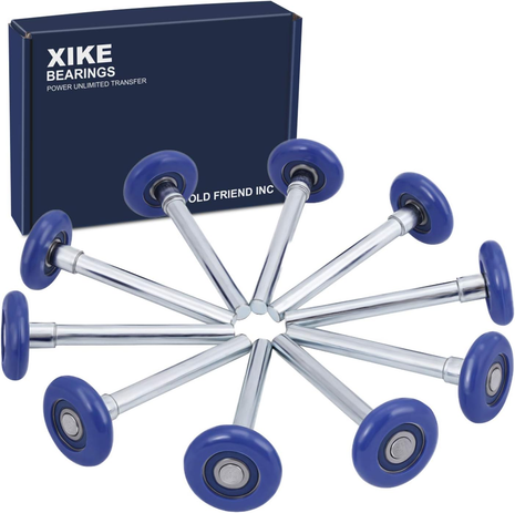 10 Pack Blue 2" Nylon Garage Door Roller 4" Stem, Quiet/Durable and High Load, Use 6200-2RS Double Seals Precision Bearings.