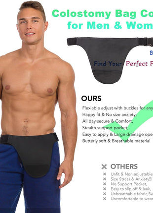 Ostomy Belts for Men and Women Adjustable Stealth Belt for Ostomy Bag Men Women Breathable Ostomy Colostomy Bag Covers for Women Colostomy Supplies