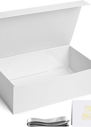 White Gift Box, 13X9X4 Inch Gift Boxes with Lids for Presents, Bridesmaid Proposal, Wedding, Birthday, Anniversary