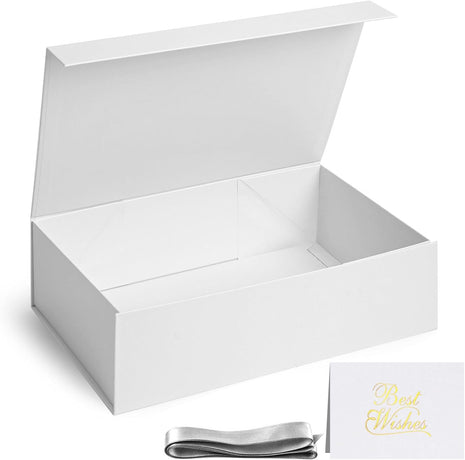 White Gift Box, 13X9X4 Inch Gift Boxes with Lids for Presents, Bridesmaid Proposal, Wedding, Birthday, Anniversary