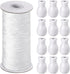 110 Yards Blind Cord 1.8 Mm Braided Lift Shade Curtain String and 12 Pieces Wood Blind Pull Cord Knobs for Roman Shade Kit, Curtain Craft(White)