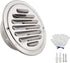 4 Inch round Soffit Air Vent Stainless Steel Louver Grille Cover Wall Air Ventilation Outlet Hood with Built-In Screen Mesh for Kitchen Bedroom Bathroom Office Etc