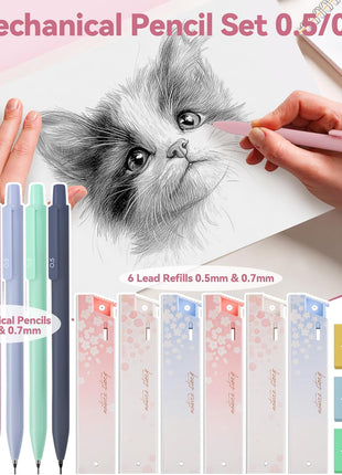 61 PCS Aesthetic School Supplies with Cute Pencil Case, Pastel No Bleed Highlighters, Gel & Erasable Pens, Mechanical Pencils, Refills, Complete Essentials Stationery Kit for Students (Pink)