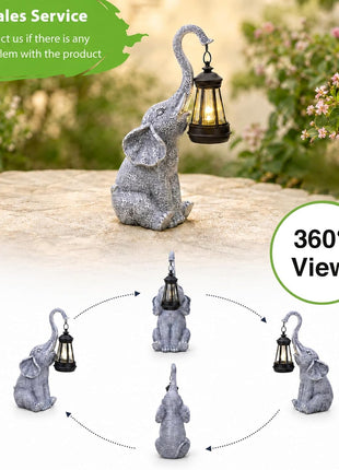Elephant Statue for Garden Decor with Gift Appeal - Ideal Gifts for Women, Mom or Birthdays, Beautifully Crafted Outdoor & Home Decor to Wow Your Guests (11" Elephant)