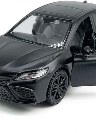 Camry XSE 2022 Model Car 1/36 Scale Diecast Toy Cars Metal Alloy Children’S Die-Cast Vehicles, Pull Back Doors Open, Black Rim, Collection for Men, Kids Toys for Boys Gifts, Cake Topper