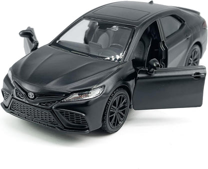 Camry XSE 2022 Model Car 1/36 Scale Diecast Toy Cars Metal Alloy Children’S Die-Cast Vehicles, Pull Back Doors Open, Black Rim, Collection for Men, Kids Toys for Boys Gifts, Cake Topper