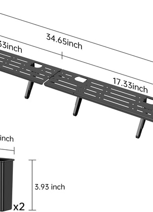 Adjustable Steel TV Top Shelf, Floating TV Stand, Universal Monitor Shelf for Soundbar, Game Console, Cable Box, Router Shelves (34.65 X 4.33 Inch)