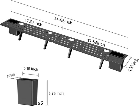 Adjustable Steel TV Top Shelf, Floating TV Stand, Universal Monitor Shelf for Soundbar, Game Console, Cable Box, Router Shelves (34.65 X 4.33 Inch)