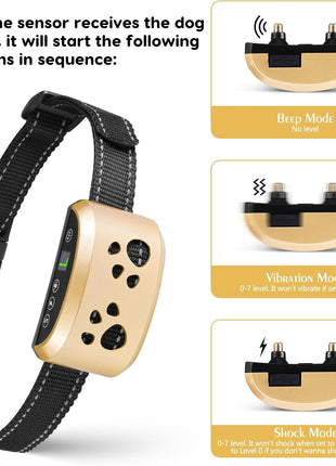Dog Bark Collar,  Smart Bark Collar for Small Medium Large Dogs anti Bark Collars with 4 Training Modes and 7 Level Sensitivity, Barking Collar