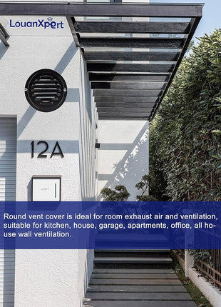 4 Inch round Air Vent Cover, Stainless Steel Soffit Vent Cover Louvered Grille Wall Vent with Built-In Fine Mesh for Garage, Apartment, RV (100Mm - 2PCS)