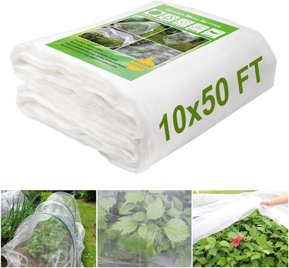 10 X 50 FT Garden Mesh Netting, Ultra Fine Plant Netting Covers, Garden Netting for Raised Beds Vegetables, Fruit Tree Netting for Blueberry Bushes Barrier Screen Protection Net Cover
