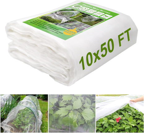 10 X 50 FT Garden Mesh Netting, Ultra Fine Plant Netting Covers, Garden Netting for Raised Beds Vegetables, Fruit Tree Netting for Blueberry Bushes Barrier Screen Protection Net Cover