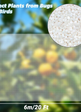 Garden Netting Mosquito Insect Birds Animals Barrier Protection Net Ultra Fine Garden Mesh Netting Plant Covers for Vegetable Plants Fruits Flowers Trees Greenhouse Row Cover(10×20 Ft)