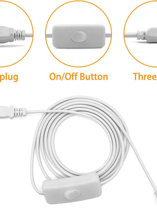 T5 T8 LED Tube Power Extension Cable with On/Off Switch,Led T5/T8 Light Tube Integrated LED Light Fixture Extension Cable Wire (6FT/1.8M) 3-Pack