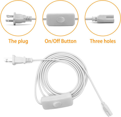 T5 T8 LED Tube Power Extension Cable with On/Off Switch,Led T5/T8 Light Tube Integrated LED Light Fixture Extension Cable Wire (6FT/1.8M) 3-Pack