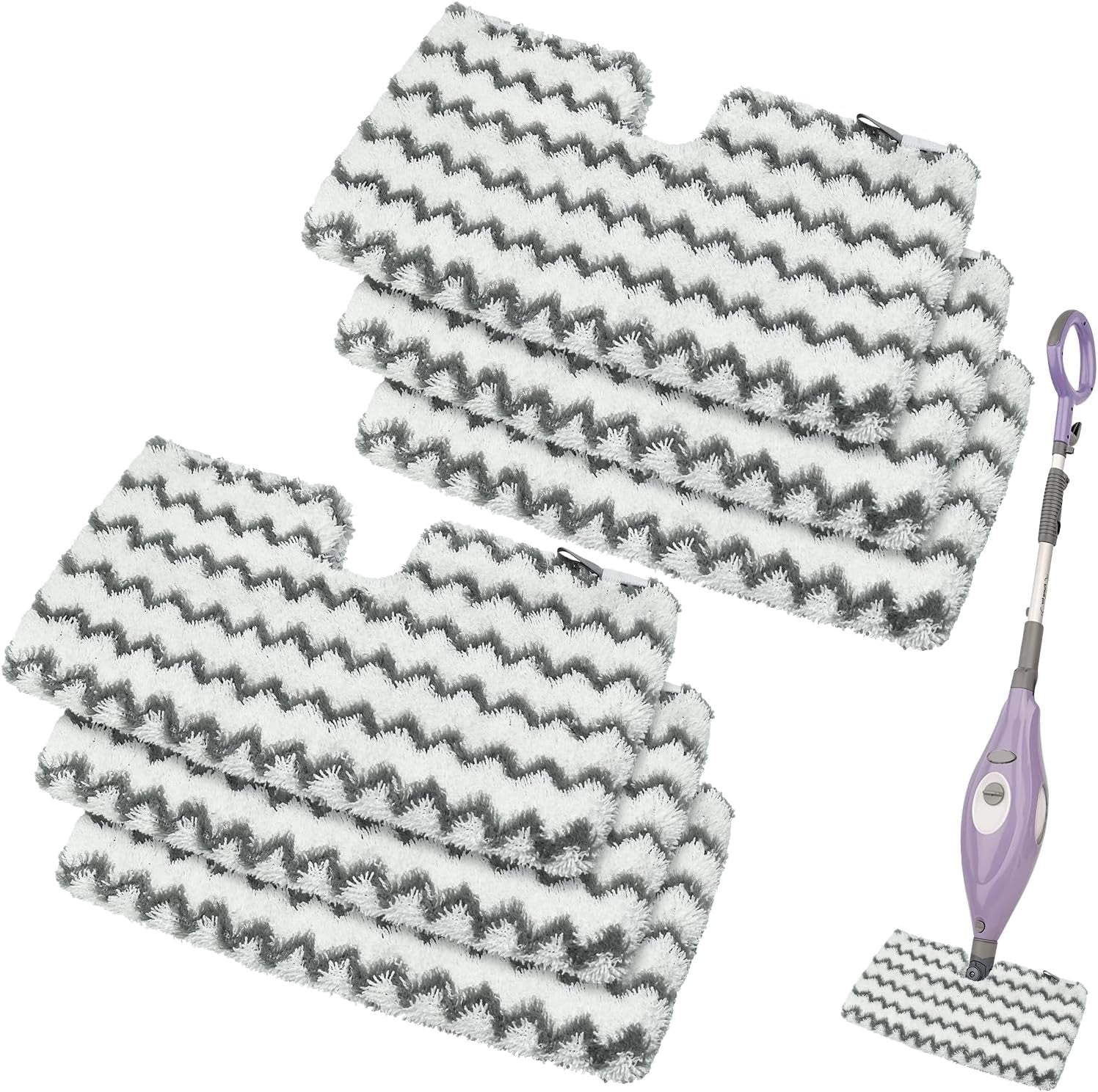 6 Pack Steam Mop Replacement Pads for Shark S3500 Series Steam Mop S3501 S3601 S3550 S3901 SE450 S3801CO S3601D S2901 S2902 Steam Pocket Mop, Reusable Heavy Scrub Steam Mop Pads for Floor Cleaning