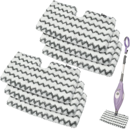 6 Pack Steam Mop Replacement Pads for Shark S3500 Series Steam Mop S3501 S3601 S3550 S3901 SE450 S3801CO S3601D S2901 S2902 Steam Pocket Mop, Reusable Heavy Scrub Steam Mop Pads for Floor Cleaning
