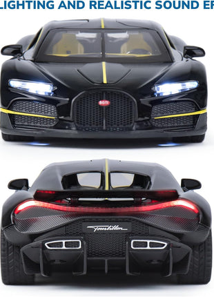 Car Toys for Boys 1 32 Diecast Cars Collectibles Car Model Kit,Metal Toy Car for Boys and Girls,Pull Back Cars with Lights and Sounds,Cars for Kids Ages 3-5（Black）